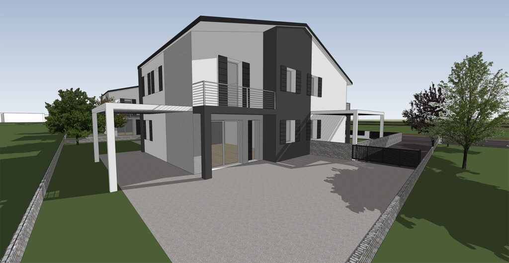 nuova casa trifamiliare in costruzione